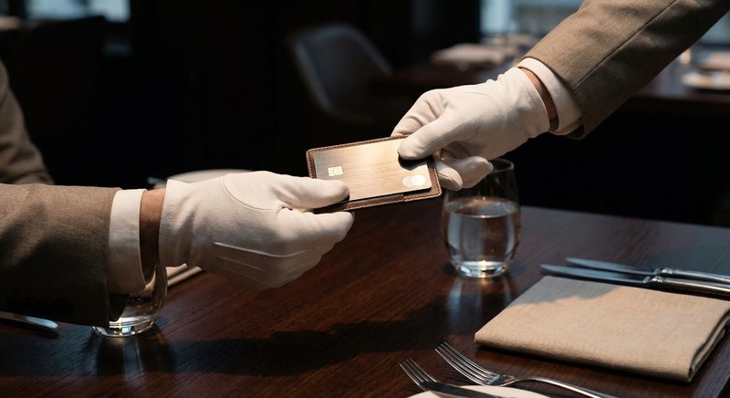 Paying the bill at a restaurant