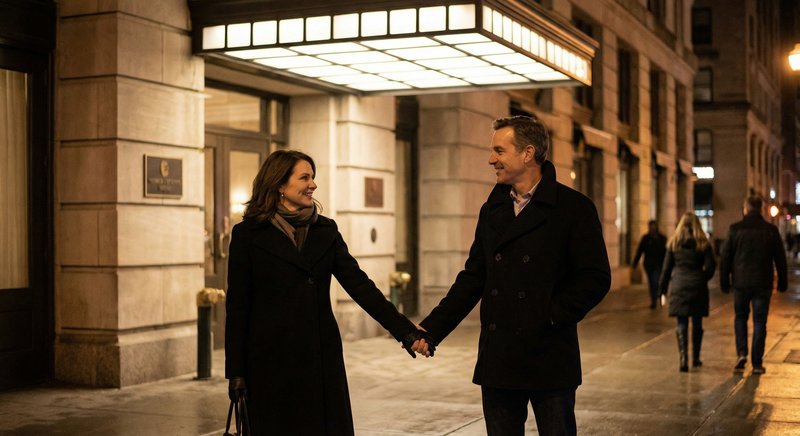 A polite goodbye after a date
